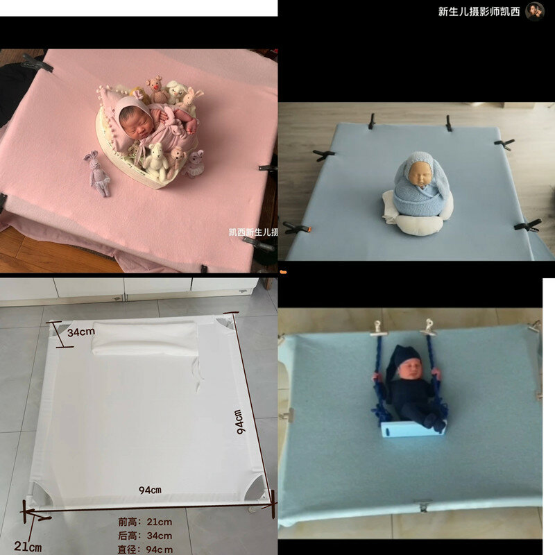 ❤Banco de trabajo de fotografía para recién nacido, mesa fotográfica portátil desmontable, equipo de sesión de estudio, accesorios de utilería para fotografía