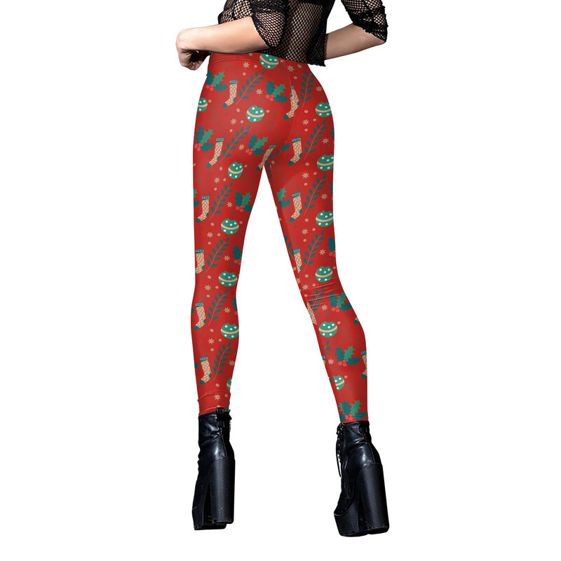 Nadanbao świąteczne śmieszne przyjęcie świąteczne spodnie damskie nadruk łosia legginsy dziewczęce elastyczne rajstopy spodnie ze średnim stanem