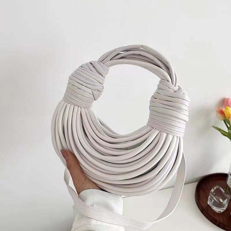 Borse per le donne 2023 New Gold Luxury Designer Brand borse per Noodle tessute a mano corda annodata disegnata Hobo Silver pochette da sera Chic