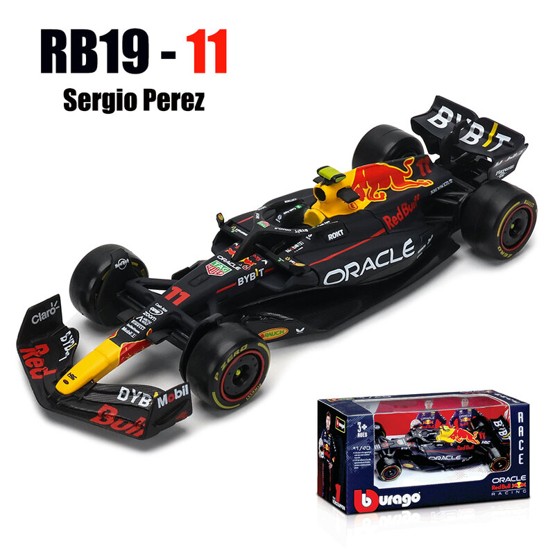 Bburago 1:43 F1 레드불 레이싱 RB19 1 # Verstappen 11 # Perez 스페셜 페인트 포뮬러 원 합금 슈퍼 토이 자동차 모델, 2023, 신제품