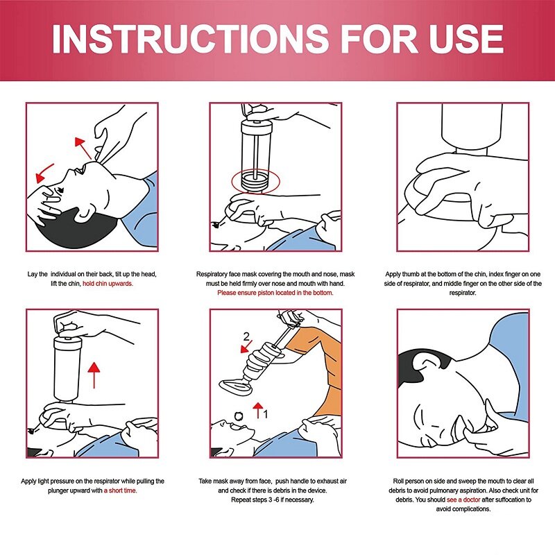 Upgrade Emergency Life Saving Suction Vac Anti Choke Device First Aid Kit for Kids Adults Choking Device First aid training kit