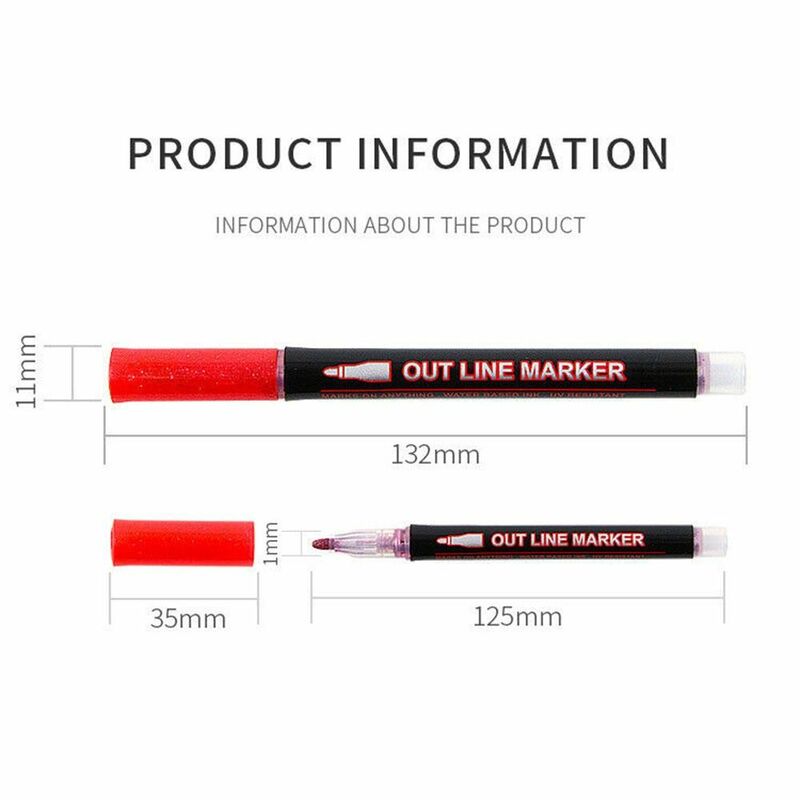 8/12/24/36Pcs Plastic Double Line Outline Pen Shimmer Marker Waterproof Contour Pen Metallic Color Fluorescent Pen