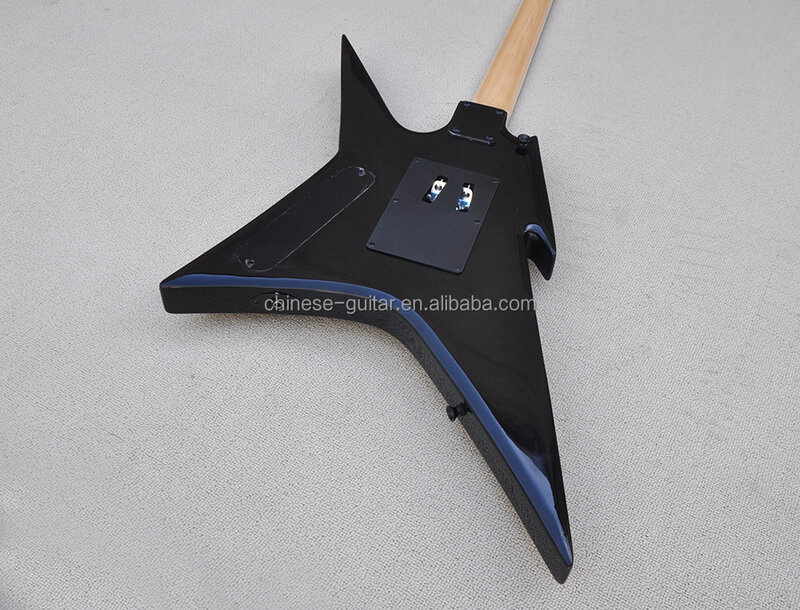 Flyoung Preço Barato Especial-shaped Preto Guitarra Elétrica instrumento musical Custom Made