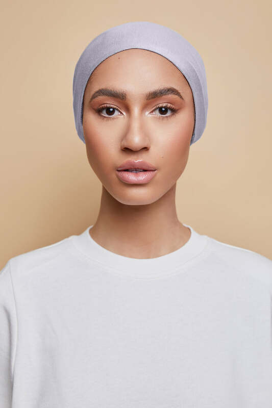 Modal Lembut Syal Elastis Topi Jilbab Dalam Muslim Lapisan Satin Sutra Tipis Topi Jilbab Wanita
