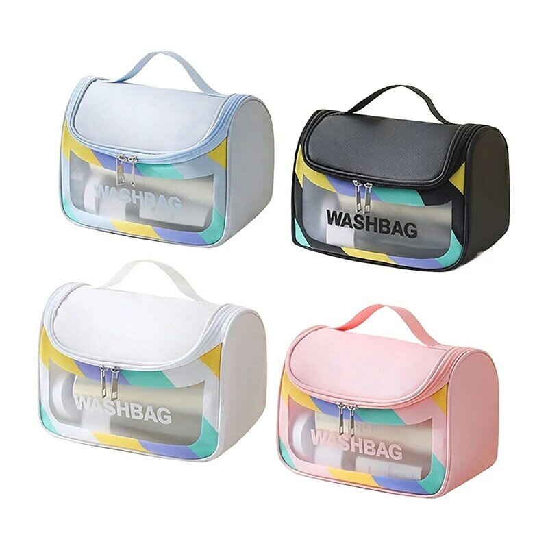 Wasserdichte Kosmetik tasche tragbare tragbare kosmetische Aufbewahrung tasche große Kapazität transparente Wasch tasche Reise Aufbewahrung tasche