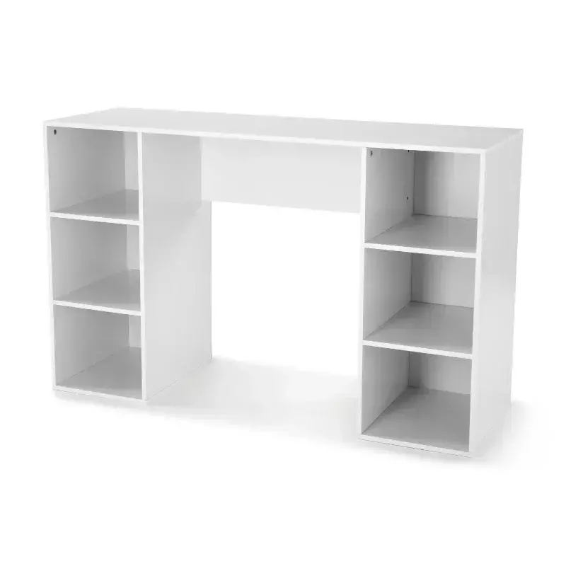 Mainstays-escritorio de ordenador de almacenamiento, 6 cubos, blanco
