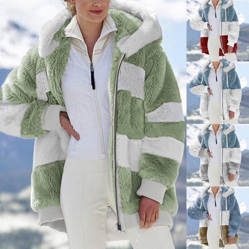 경량 푹신한 롱 코트 자켓 여성용, 울트라 소프트, 트렌디한 패치워크 컬러 카디건 자켓