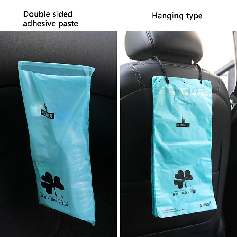 50 Pcs Disposable Self-Adhesive Car Biodegradable Trash Rubbish Holder Garbage Storage Bag For Auto Vehicle Office Kitchen