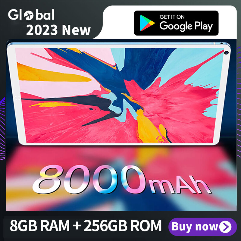Tableta Sauenaneo Original 8GB + 256GB versión Global Tab PC 10,1 pulgadas Android 12 clase en línea pantalla HD 2023 nueva red 4G 5G LTE