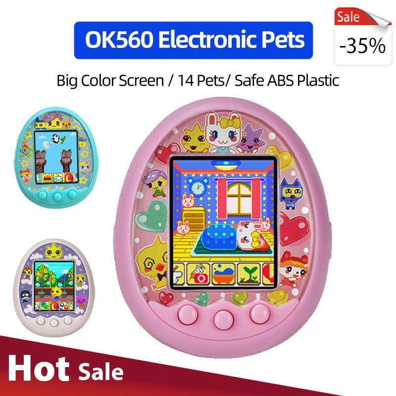 Tooma 전자 애완 동물 상호 작용 장난감, 다채로운 스크린, ABS 안전 소재, 6 세 이상 디지털 컬러 스크린, 전자 애완 동물, 1.77 인치