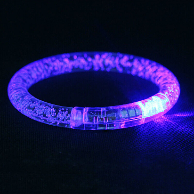 Braccialetto lampeggiante LED Light Up braccialetto acrilico Party Bar Chiristmas braccialetto luminoso giocattoli luminosi per bambini