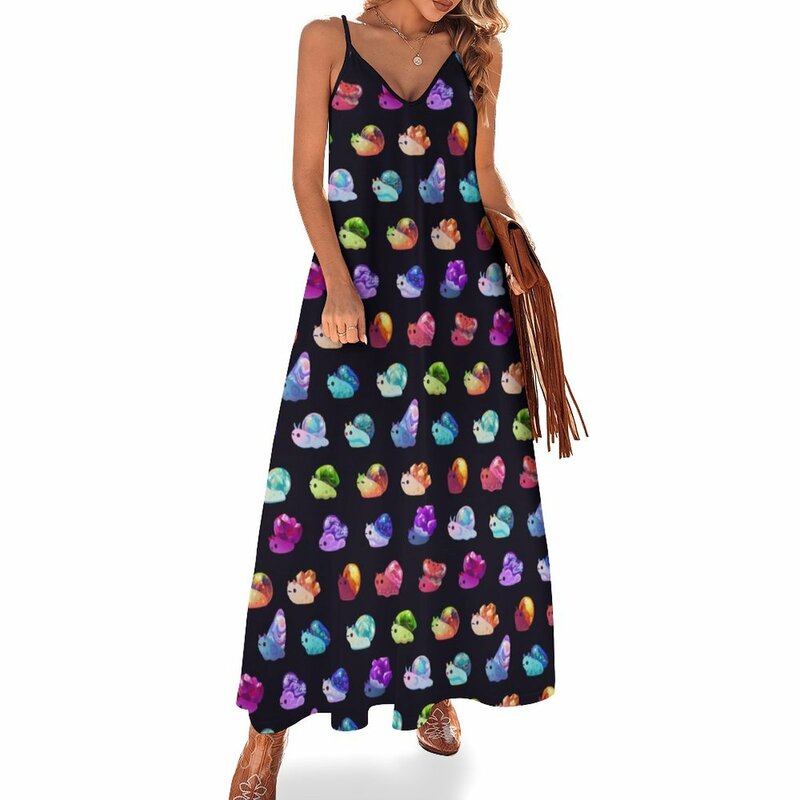 Jewel Snail abito senza maniche festival outfit donna abito da festa di lusso da donna