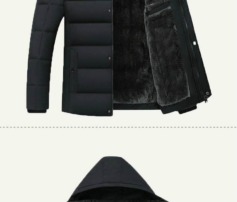 2023 남성용 후드 겨울 코트, 두껍고 따뜻한 겨울 재킷, 방풍 선물, 아버지 남편 파카, 두꺼운 오버코트, 신상 패션