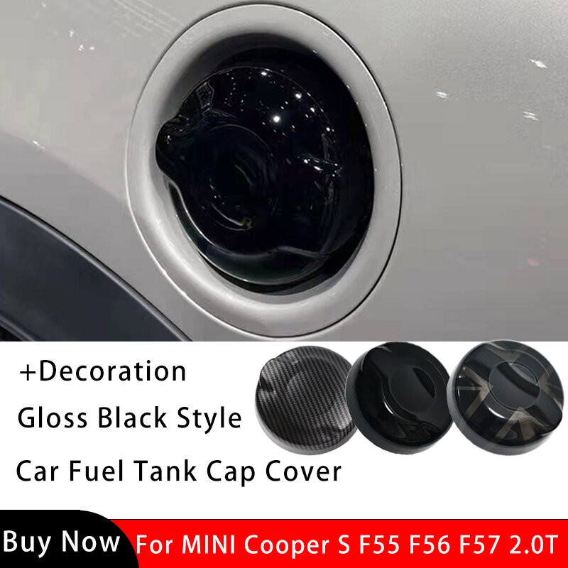 Cubierta negra brillante para tanque de combustible de coche, pegatina decorativa para MINI Cooper S JCW F56 F55 F57 2,0 T, accesorios exteriores de estilo automático