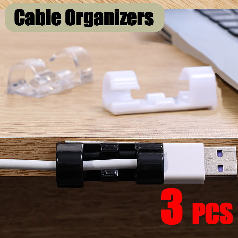 Organizador de cabo de gerenciamento de desktop tidy suporte de fio clipes suporte de cabo abs auto-adesivo cabo organizador clipes de fio