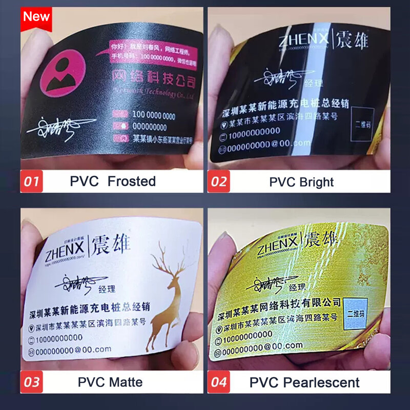 Kartu Nama PVC Kustom Cetak Kartu Panggil Menyesuaikan Tahan Air Terima Kasih Kartu Mengunjungi Tag Pencetakan Logo