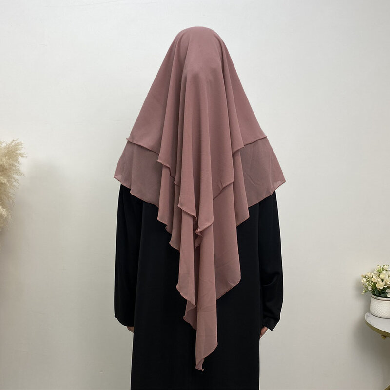 2024 Nieuwe Moslim Vrouwen Gebedsjurk Hijab Lange Sjaal Abaya Grote Overhead Gewaad Kleding Chiffon Effen Lange Khimar Eid Ramadan