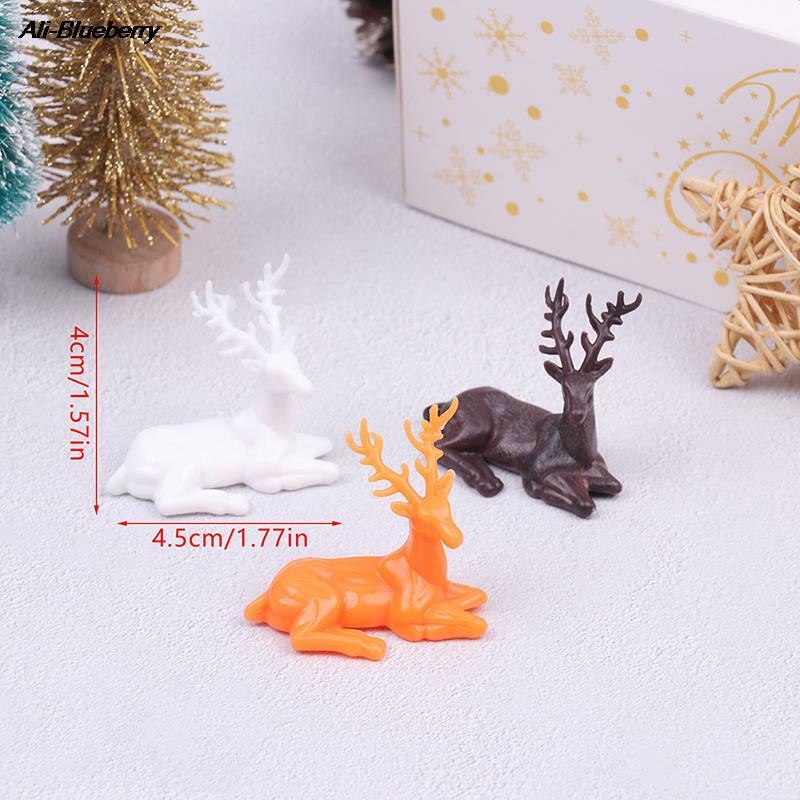 Casa de muñecas en miniatura estatua de ciervo adornos de alce de Navidad accesorios de decoración de casa de muñecas