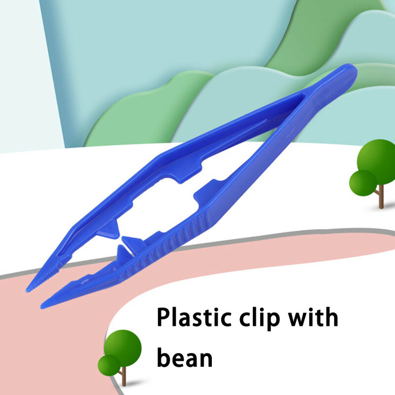 3Pcs Tweezers Safety Plastic Tweezer Clip Tool Toys Bead Craft DIY