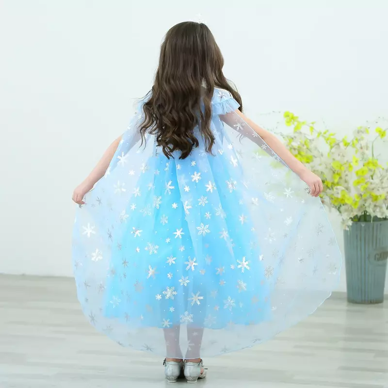 Vestidos de Elsa para niñas, ropa de disfraz para niños, Vestido de princesa para Cosplay, Vestido de reina de la nieve, fiesta de cumpleaños para niños, Sukienki