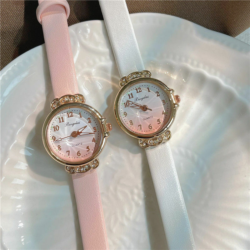 Relojes de cuarzo con diamantes de imitación para niños, reloj coreano Simple, resistente al agua, estilo Harajuku, regalo de cumpleaños