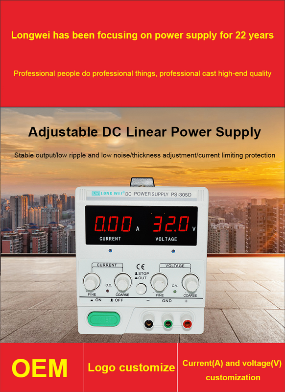 Longwei ajustável DC Power Supply, modo linear variável, regulado para laboratório estudantil, PS305D, 30V, 5A