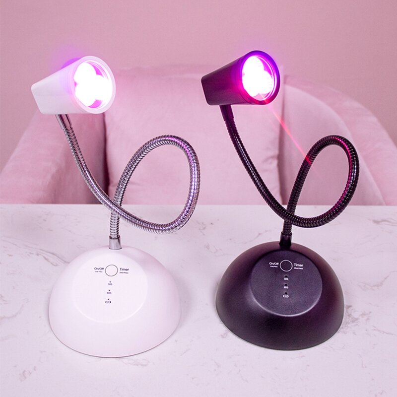 ลำแสงโฟกัสแบบพกพาคลิป Mini เครื่องเป่าเล็บแบบพกพา UV LED เล็บหลอดไฟรักษา18W โคมไฟเล็บ