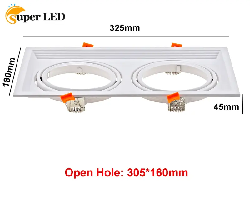 화이트 블랙 LED 스포트라이트 매입형 다운라이트 프레임, LED 안구 램프, 실링 램프, 스포트라이트 고정장치, 2 색, 6W