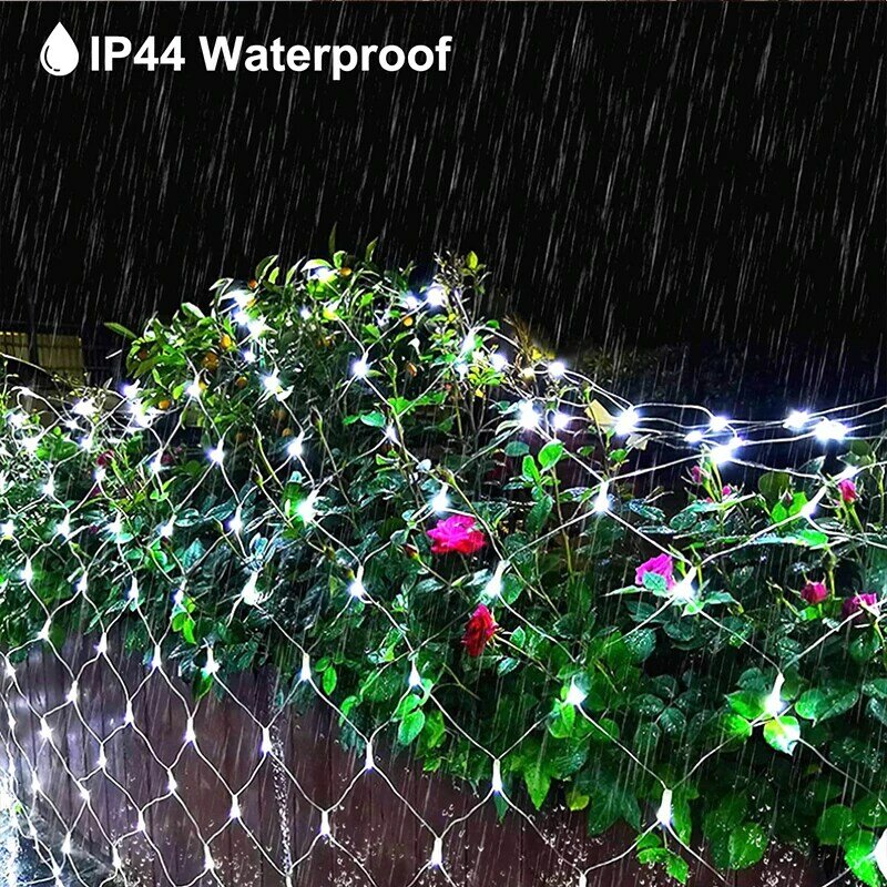 3M-54M LED Jaring Pancing Luar Ruangan Lampu Peri Natal Festoon Taman Jalan Garland Tirai Pernikahan Pohon Ramadhan Dekorasi 2023