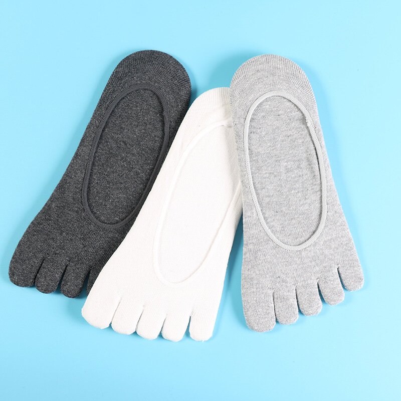 Sommer Baumwolle Fünf-Finger-Socken für Männer Anti-Rutsch-Silikon unsichtbare Boots socken Business Fünf-Zehen-Socken atmungsaktive kurze Socken