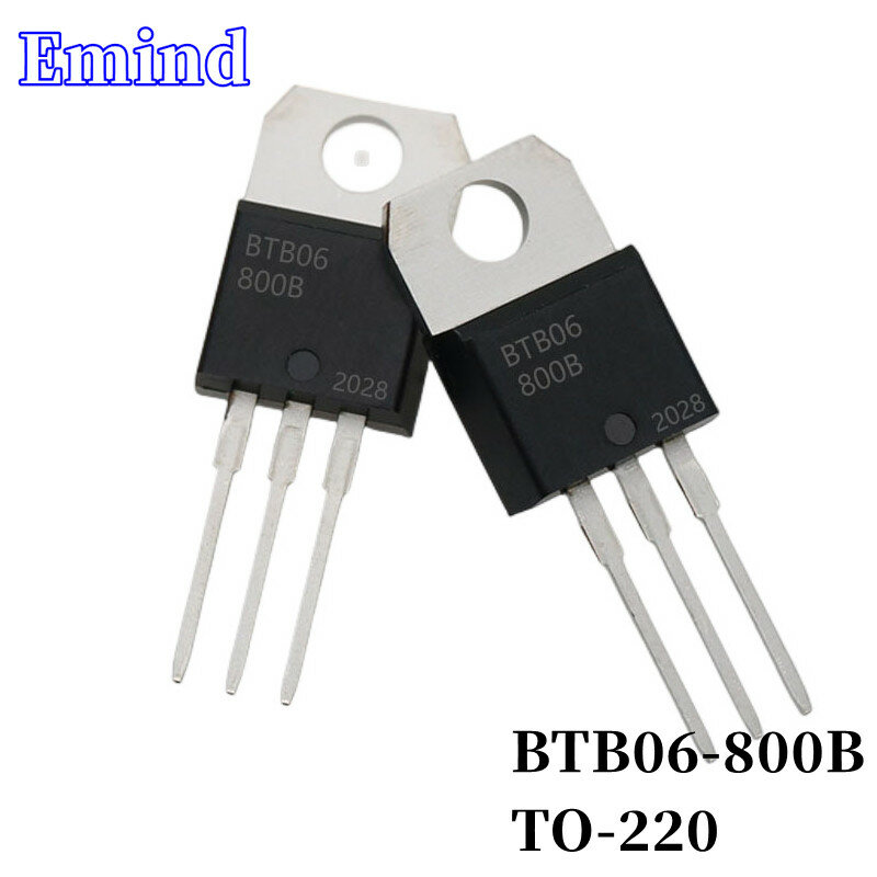 Tiristor BTB06 de 10 piezas BTB06-800B TO-220 6A/800V DIP Triac Chip grande