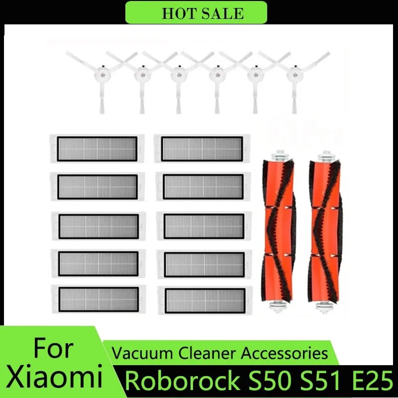 For Xiaomi Mi Robot Vacuum Cleaner 1st gen / 2 / 1S, SDJQR01RR SDJQR02RR SDJQR03RR Roborock E4 E5 S4 Max Main Side Brush Filter