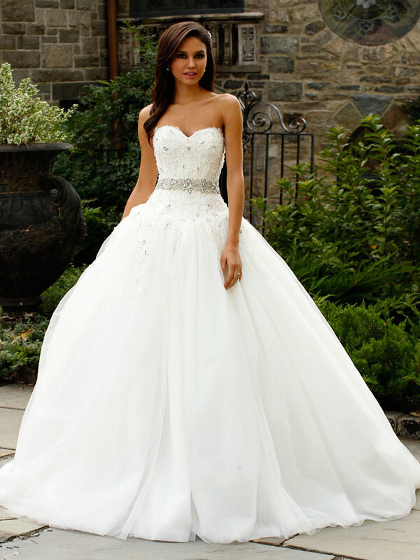 Vestido de novia de encaje de talla grande, adelgazante vestido de novia, decoraciones de diamantes de lujo, Top de tubo, nuevo, 2024