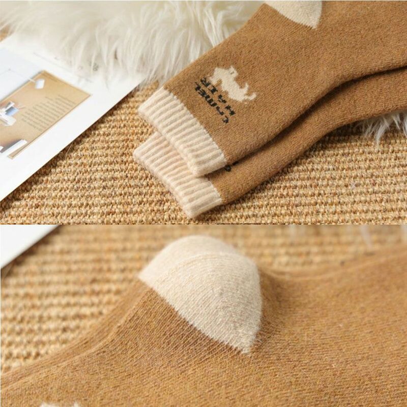 1Pair New Fashion Winter Thickened Warm Terry Socks Warm Camel Hair Socks Warm Men Women Long Socks