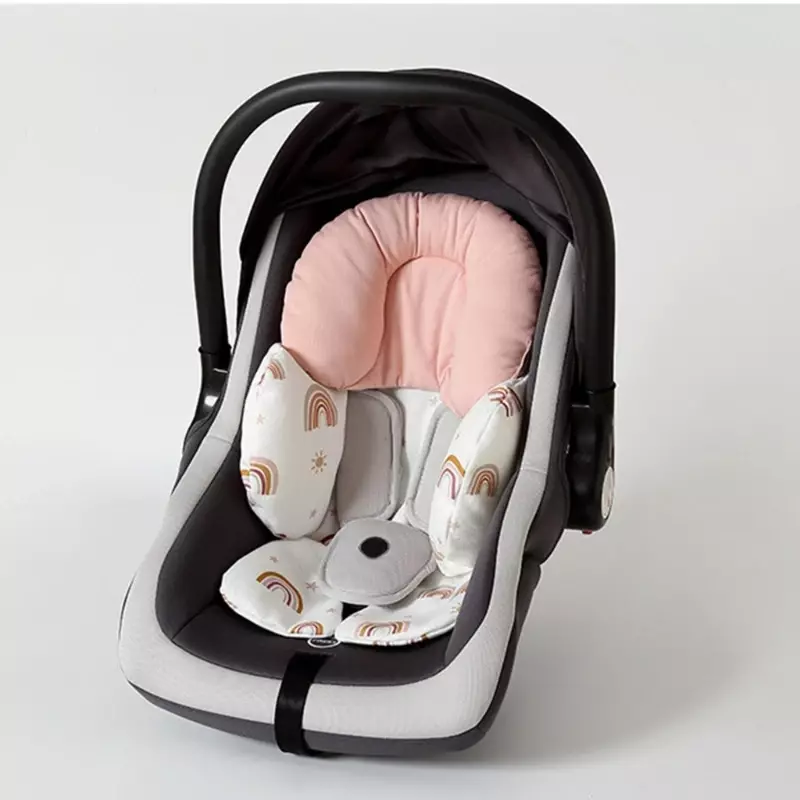 Forro de asiento de cochecito transpirable para recién nacido, accesorios de cojín de soporte para la cabeza y el cuello del bebé