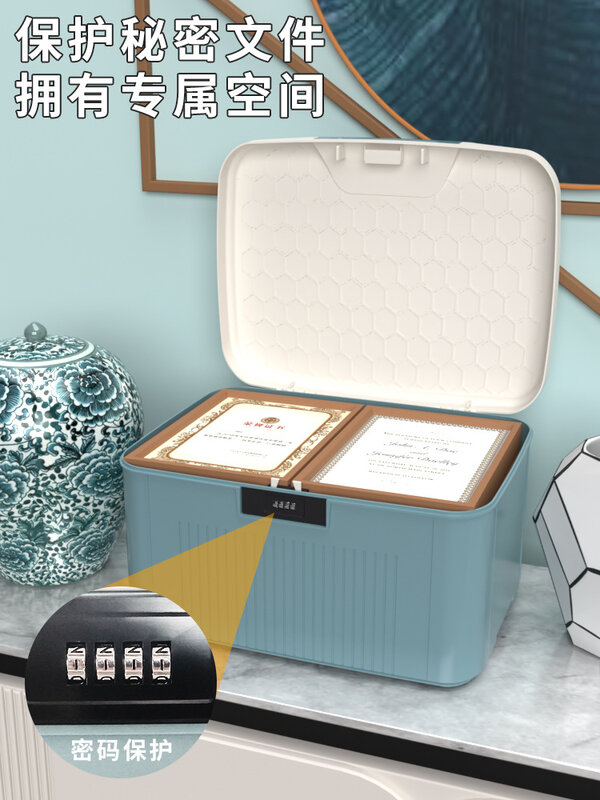 Kotak penyimpanan dokumen dengan kata sandi, kotak penyimpanan arsip privasi dipertebal dengan kotak penyimpanan kunci dan kotak Organizer mobil