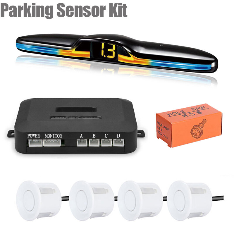 Sistema de Sensor de estacionamiento LED con retroiluminación, Monitor Parktronic, Kit de pantalla, Detector de respaldo, asistente, 4 sondas, nuevo