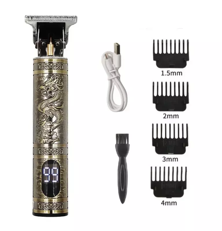 Cortadora de pelo profesional T9 para hombre, afeitadora de barba inalámbrica, eléctrica, con pantalla Digital