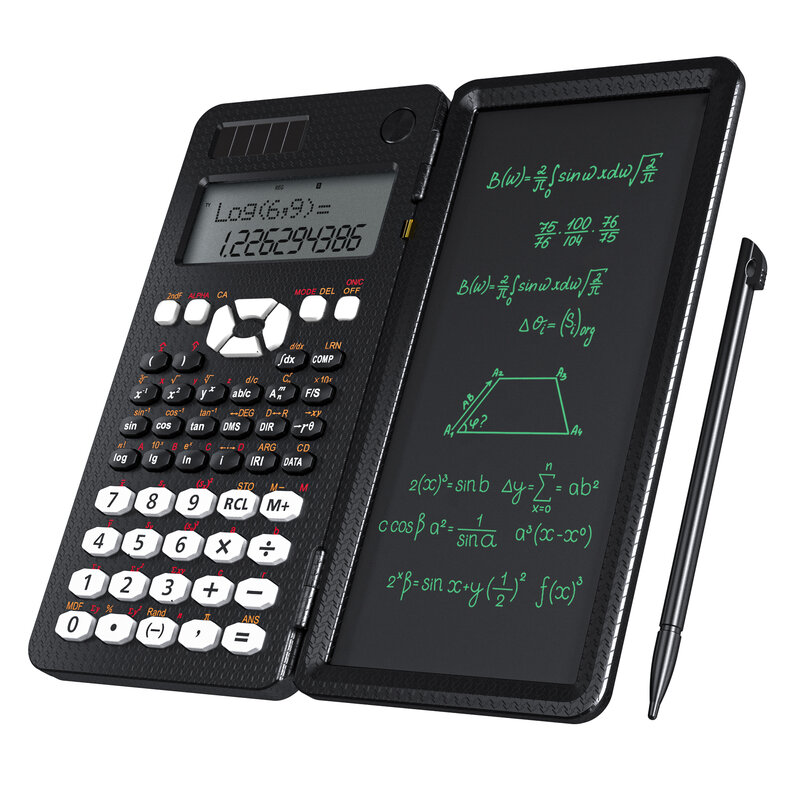 Учебный калькулятор с планшетом для письма, 991 мс, 349 функций, инженерный, финансовый калькулятор для школьников, офиса, на солнечной батарее