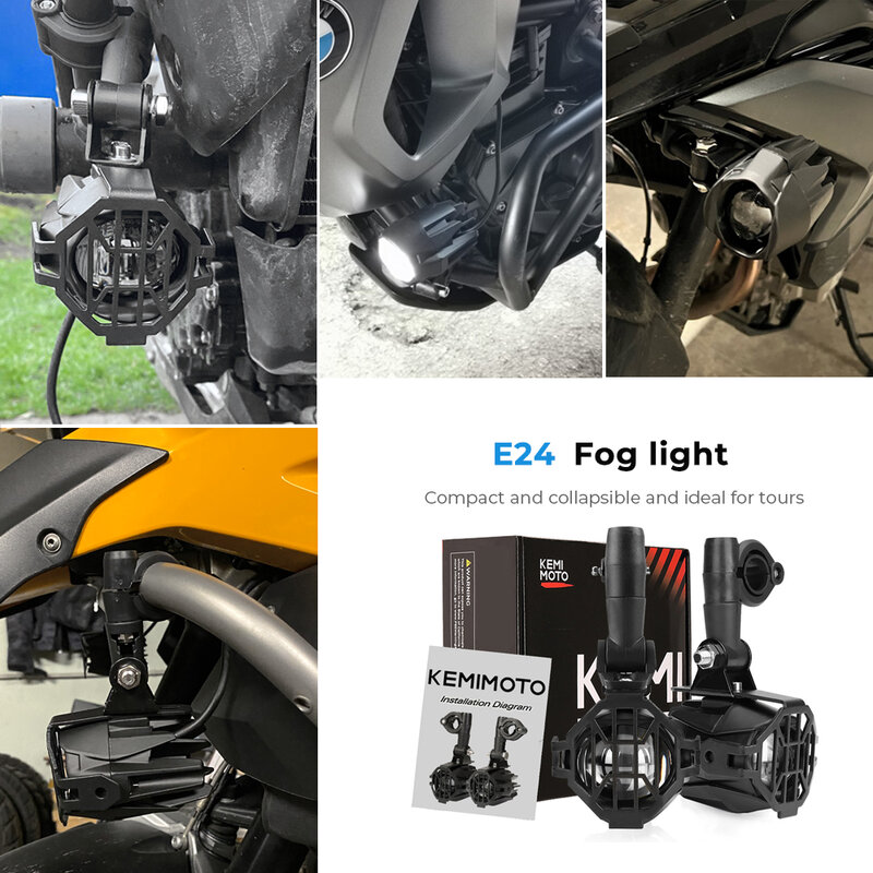 Motocicleta LED Auxiliar Faróis de Nevoeiro, Montagem Lâmpada, 40W, BMW R1200GS, ADV, F800GS, F700GS, F650GS, K1600