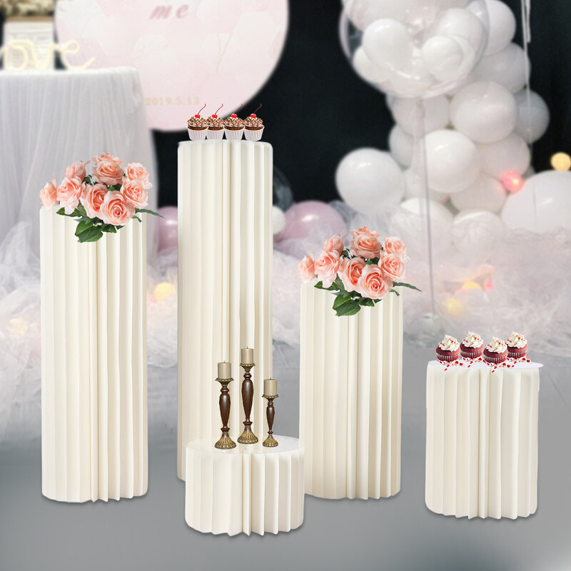 Wedding Flower Stand Tall Flower Stand White Foldable Cardboard Flower Stand Centerpiece Display Backdrop Stands Event Decor