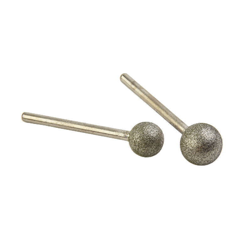 6PCS/set Diamond Round Ball Burr Drill Bit Set For Carving Engraving Drilling 4/5/6/8/10/12mm Grinding Needle Head 3mm Shank