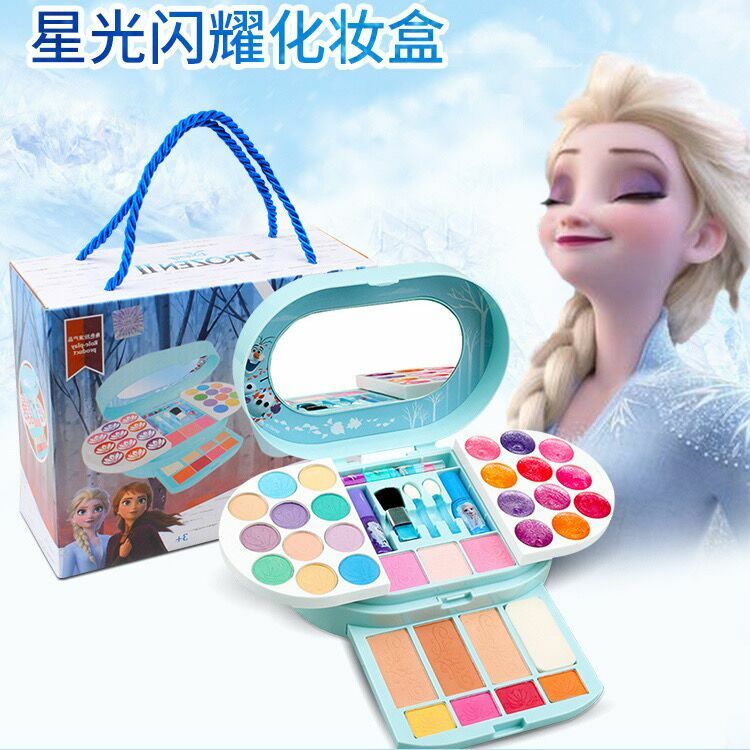 Disney-Set de maquillaje de frozen 2 Original para niña, juguete de maquillaje real, casa de juegos, juguetes de moda