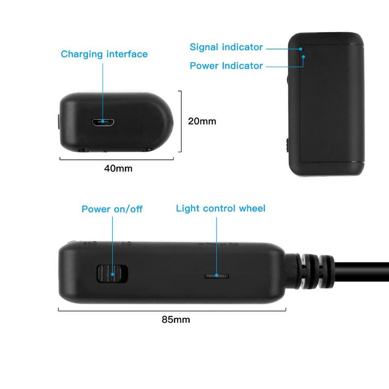Câmera endoscópica WiFi para Android e iPhone, F220, 5.5mm, HD1920P, 5.0MP, Inspeção, Boroscópio, IP68 impermeável, USB, câmera endoscópica