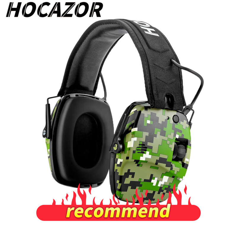 HOCAZOR 5.0 블루투스 헤드폰, 전자 사격 귀마개, 귀 보호, 사냥용 능동 소음 감소 헤드셋