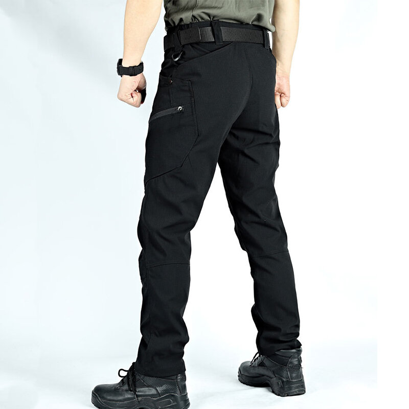 Calça tática militar masculina, calça casual masculina de bolso múltiplo, calças masculinas resistentes ao desgaste, corredores de caminhada ao ar livre, 2023