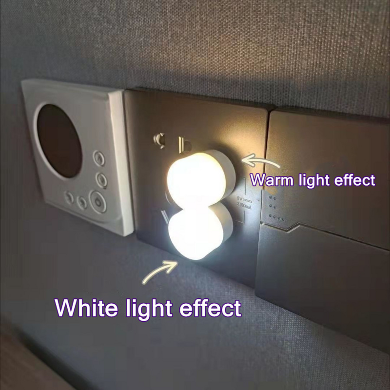 Lampu Steker USB Lampu Baca Pelindung Mata LED Lampu Buku Kecil Pengisi Daya Seluler Komputer Lampu Malam Bundar Kecil