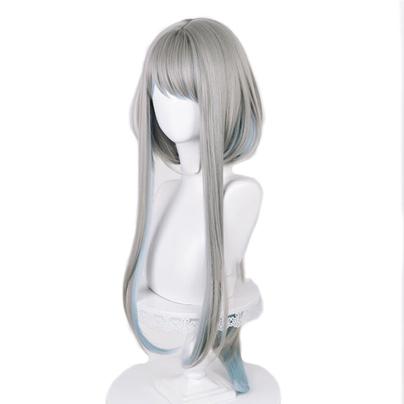 L-email wig Synthetic Hair Genshin Impact Guizhong Cosplay Wig Genshin Impact Cosplay 90cm Long Grey Wig Heat Resistant Wigs