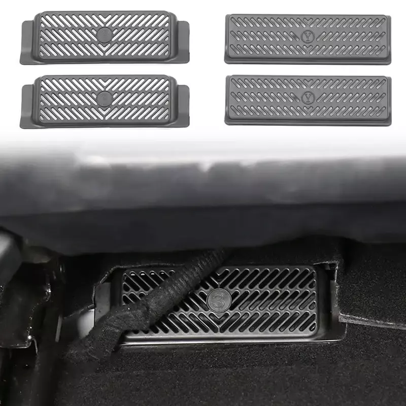  for Tesla Y 2023 2022 2021 Under Seat Rear Air Vent Protect Cover Anti-blocking Backseat Outlet Grille Protector