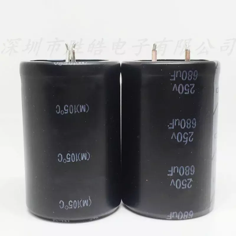 Pies duros de aluminio, capacitancia electrolítica, 250V, 680UF, volumen: 22x45mm, 2-20 piezas